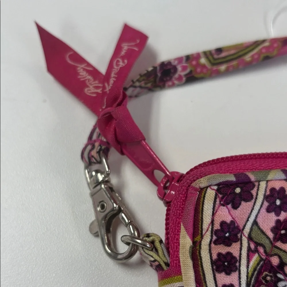 Vera Bradley Pink and Green Paisley Wristlet